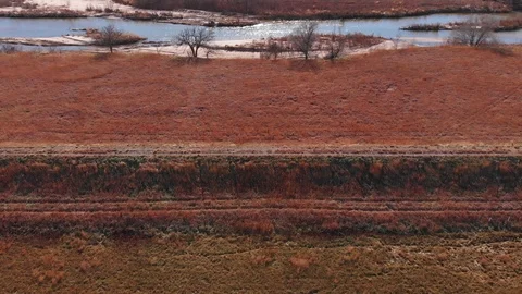 Side down road with river Stock Footage 98800536