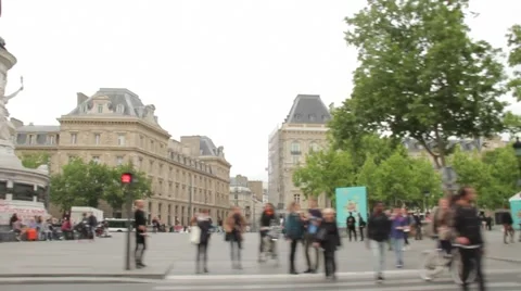 Side Driving through Streets of Paris Stock Footage 51977359