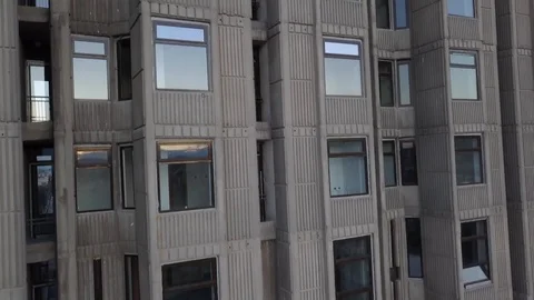 Side drone footage elevating by a residential building Stock Footage 93838327