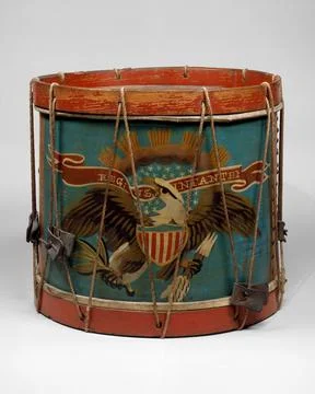 Side Drum ca. 1864 Attributed to Ernest Vogt American Side drums were the m.. Stock Photos