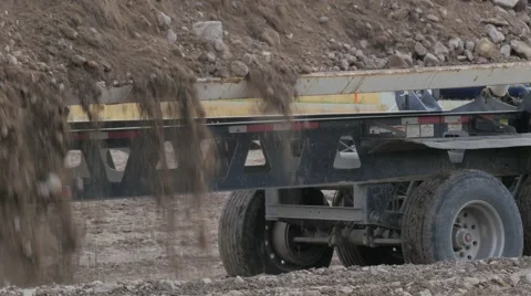 Side dump dirt at construction site. Stock Footage 67503590