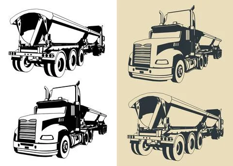 Side dump trailer Stock Illustration