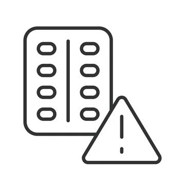 Side effects, icon in line design. Side effects, medication, reaction, symptoms Stock-Illustration