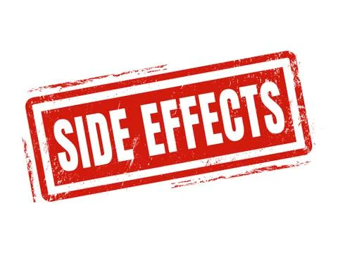 Side effects red stamp style Illustrazione stock