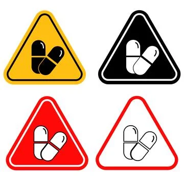 Side effects sign. Side effects medical warning sign on white background. Stock-Illustration