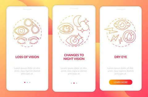 Side effects of surgery onboarding mobile app page screen Stock Illustration