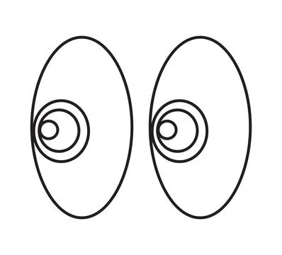 Side eye line style icon on white background isolated vector Stock Illustration