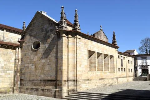Side facade of the cathedral of Braga Stockfoto's