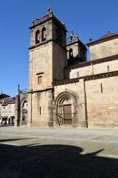 Side facade of the cathedral of Braga Stock Photos