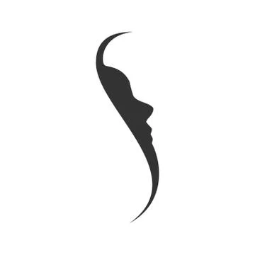 Side Face Profile Silhouette Initial S Graphic Stock Illustration