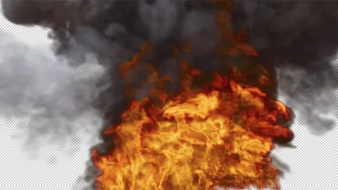 Side Fire Blast on Transparent Backgroun... | Stock Video | Pond5