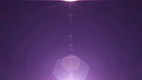 Side flickering star sun purple lights optical lens flares shiny animation art Stock Footage 85501699