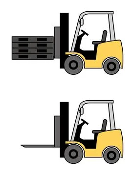Side of forklift. with or without pallet. Stock Illustration