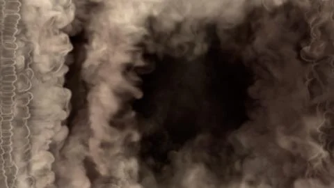 Side frame for content of dense white smoke, isolated - abstract 3D rendering Stock Illustration