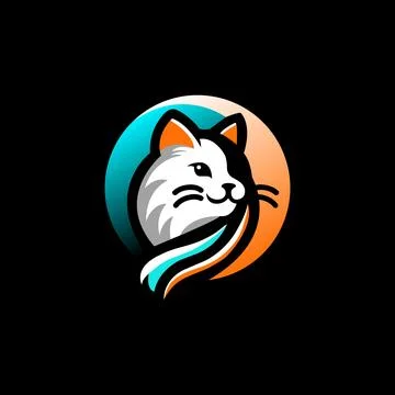 Side-glance-kitty-logo-charm Stock Illustration