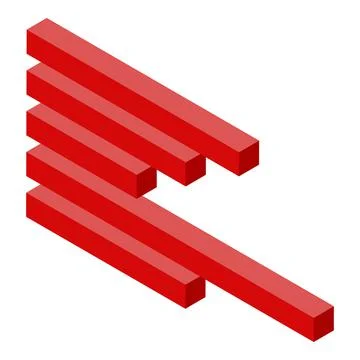 Side graph bars icon, isometric style Stock Illustration
