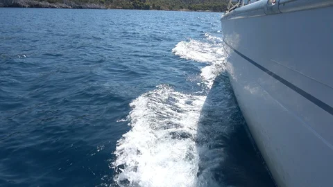 Side greywater of a boat Stock Footage 128986000