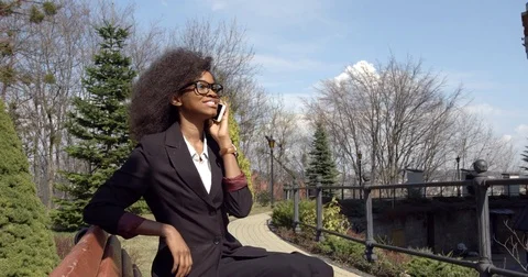 Side Half Length Portrait Happy Beautiful Attractive Young African Businesswoman Stock Footage 84473135