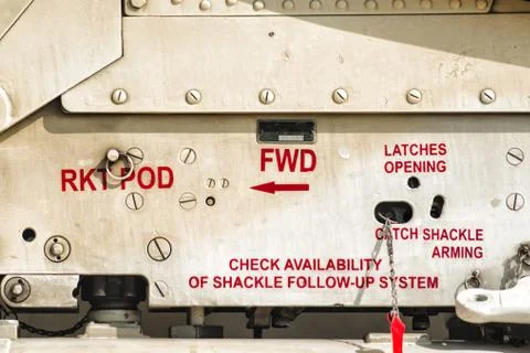 Side of a helicopter gunship Stock Photos