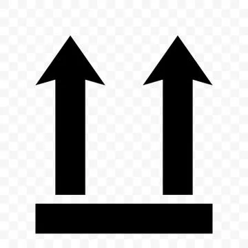 This side up icon, fragile box arrow symbol. Handle with care logistics and d Stock Illustration