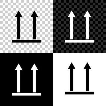 This side up icon isolated on black, white and transparent background. Two Stock Illustration