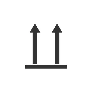 This side up icon isolated. Two arrows indicating top side of packaging. Cargo 스톡 일러스트