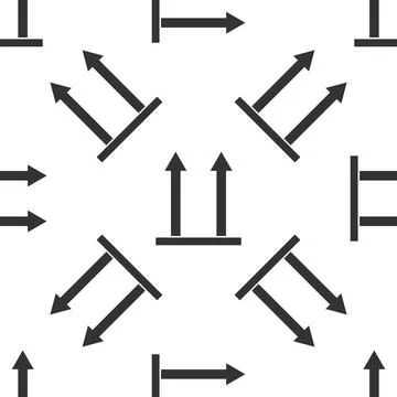 This side up icon seamless pattern on white background. Two arrows indicating Illustrazione stock