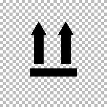 This side up icon on transparent background. two arrows indicating top side Stock Illustration