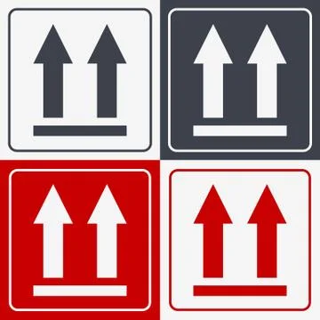 This Side Up Icon. This Way Up Sign. Packaging Symbol for Delivery of Cargo Stock Illustration