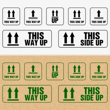 This Side Up Icon. This Way Up Sign. Packaging Symbol for Delivery of Cargo Stock Illustration