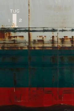 Side of a large ship - closeup Stock Photos