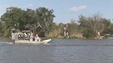 Side left air boat dock Stock Footage 88291908