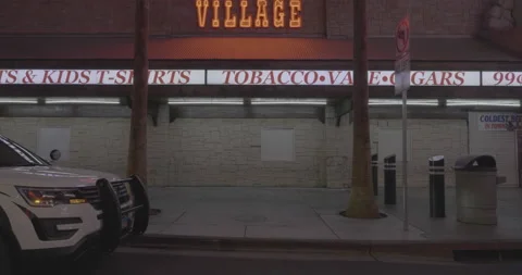 Side left driving plate - 4th Street at Fremont Street, Las Vegas Stock Footage 294356714