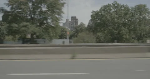 Side left driving plate - 9A at W 138th St, Manhattan Stock Footage 251881293