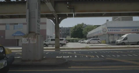 Side left driving plate - Atlantic Avenue at New York Avenue, Brooklyn Stock Footage 254403024
