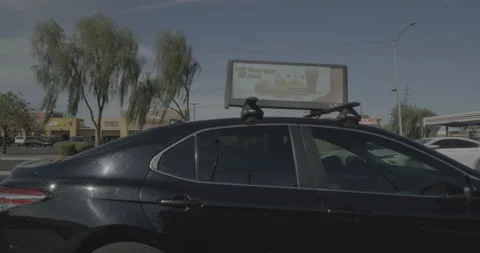 Side left driving plate - Bonanza Road at Eastern Avenue, Las Vegas Stock Footage 293955164