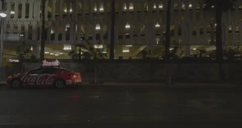 Side left driving plate - Carson Avenue at 1st Street, Las Vegas Stock Footage 294355513