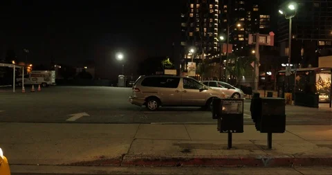 Side left driving plate - Figueroa St at Ninth Street, Downtown LA Stock Footage 113765662