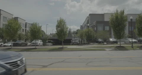 Side left driving plate - Gervais Street at Bull Street, Columbia Stock Footage 285067988