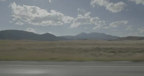 Side left driving plate - Highway 285 at Mile 166 Park County Stock Footage 288964836
