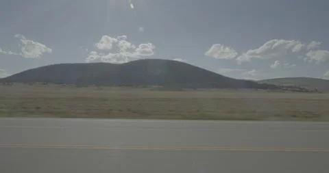 Side left driving plate - Highway 285 at Mile 174 Park County Stock Footage 288978118