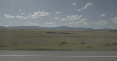 Side left driving plate - Highway 285 at Mile 179 Park County Stock Footage 288982433