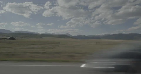 Side left driving plate - Highway 285 at Mile 198 Jefferson Stock Footage 288996026