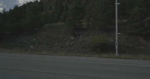 Side left driving plate - Highway 285 at Mile 208 Park County Stock Footage 289004022