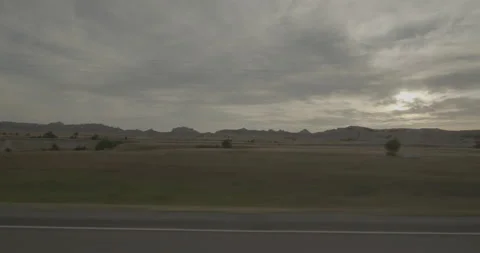 Side left driving plate - Highway 73 at Mile 58 Kadoka Stock Footage 290154203