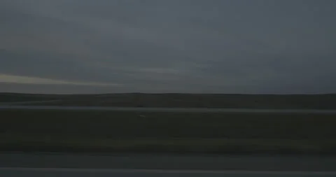 Side left driving plate - Highway 90 at Mile 189 Murdo Stock Footage 290184253