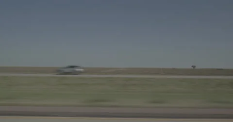 Side left driving plate - Highway 90 at Mile 300 Aurora County Stock Footage 290788923