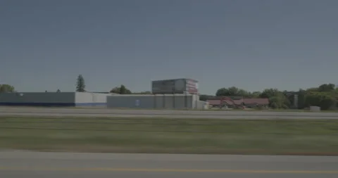 Side left driving plate - Highway 35 at Mile 45 Steele County Stock Footage 291480997