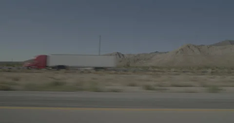 Side left driving plate - Highway 15 at Mile 166, Mountain Pass Stock Footage 293924348