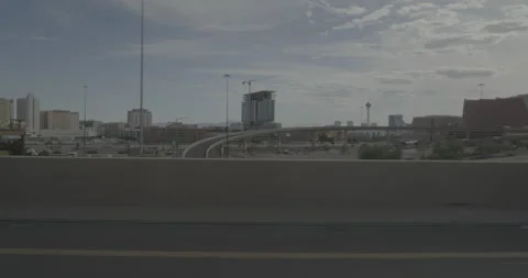 Side left driving plate - Highway 15 at Highway 515, Las Vegas Stock Footage 294187002